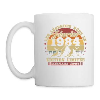 Vintage février 1984 rétro cadeau d anniversaire - Mug blanc - blanc - Gauche