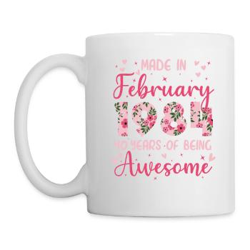 February 1984 40th Anniversary Gift for Wife - Mug - white - Left