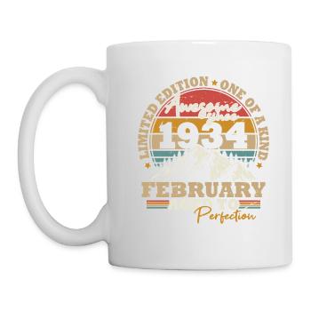 Februar 1934 Jahrgang 90 Jahre Geburtstagsgeschenk - Tasse - Weiß - Links