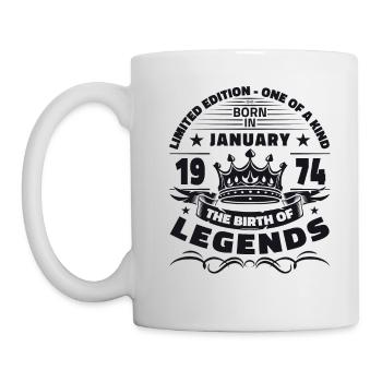 50e anniversaire Janvier Millésime Légendaire depuis 1974 - Mug blanc - blanc - Gauche