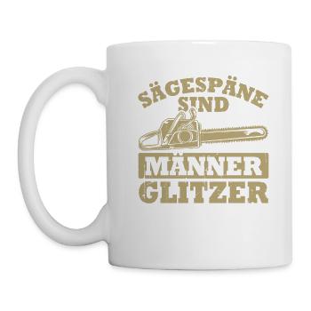 La sciure de bois, c’est le pailleté des hommes - Mug blanc - blanc - Gauche