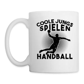 Coole jungs spielen handball handballer - Tasse - Weiß - Links