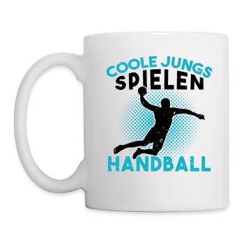 Coole jungs spielen handball handballer - Tasse - Weiß - Links
