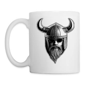 Cool Viking with sunglasses - Mug - white - Left