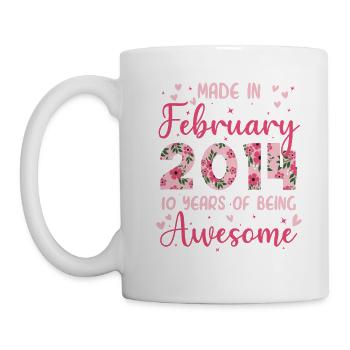 Februar 2014 Geschenk zum 10-jährigen Jubiläum für Frauen - Tasse - Weiß - Links