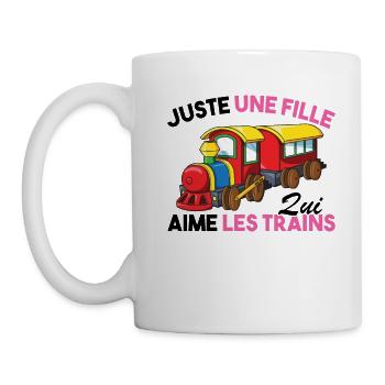 Enfant Juste une fille qui aime les trains Humour - Mug blanc - blanc - Gauche