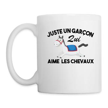 Juste un garçon qui aime les chevaux - Mug blanc - blanc - Gauche