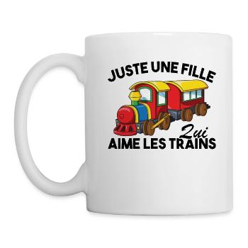 Enfant Juste une fille qui aime les trains Humour - Mug blanc - blanc - Gauche