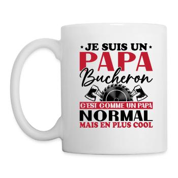 Papa Bûcheron C'est Comme Un Papa Normal - Mug blanc - blanc - Gauche