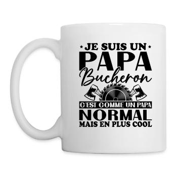 Papa Bûcheron C'est Comme Un Papa Normal - Mug blanc - blanc - Gauche