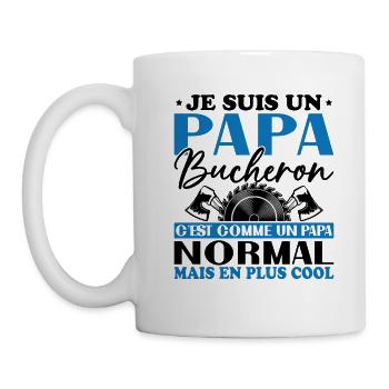 Papa Bûcheron C'est Comme Un Papa Normal - Mug blanc - blanc - Gauche