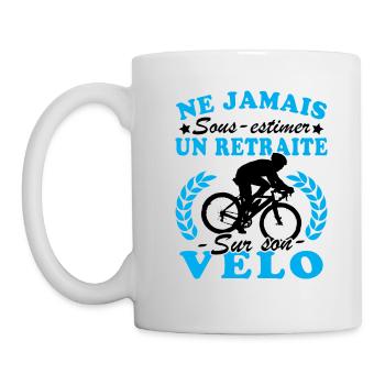 Ein Rentner auf dem Rad Humor Radfahrer im Ruhestand - Tasse - Weiß - Links