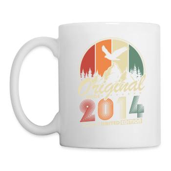 Original 2014 Jahrgang Retro Geburtstag Geschenk - Tasse - Weiß - Links