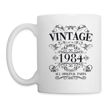 40e anniversaire mari Vintage 1984 Vintage - Mug blanc - blanc - Gauche