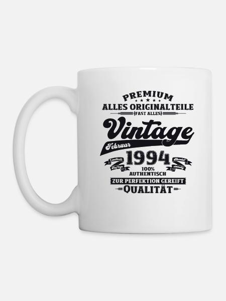 30. Geburtstag Vintage Februar Jahrgang 1994 - Tasse - Weiß