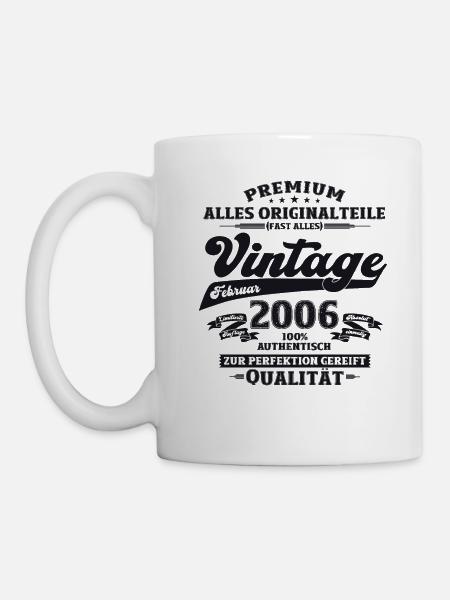 18. Geburtstag Mann/ Frau Vintage Jahrgang 2006 - Tasse - Weiß