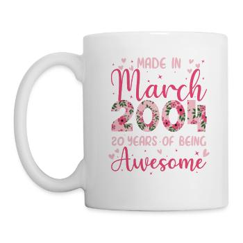Mars 2004 Cadeau Anniversaire 20 Ans Pour Femme - Mug blanc - blanc - Gauche