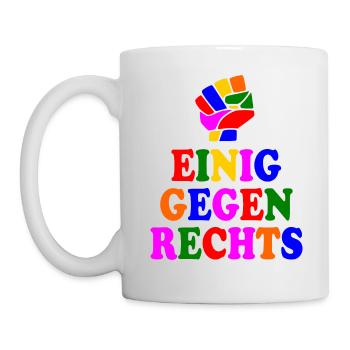 Einig gegen rechts - Tasse - Weiß - Links