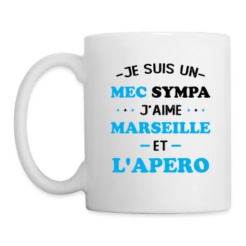 Faner Marseille und der Humor Marseillais Aperitif - Tasse - Weiß - Links