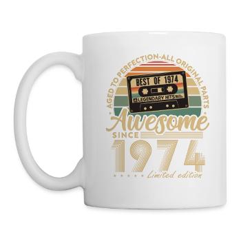 Jahrgang 1974 Geburtstagsgeschenk Geboren 1974 - Tasse - Weiß - Links