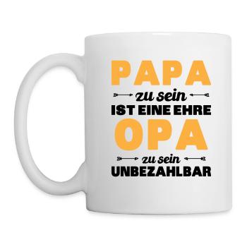 Being a dad is an honor, being a grandpa is priceless - Mug - white - Left