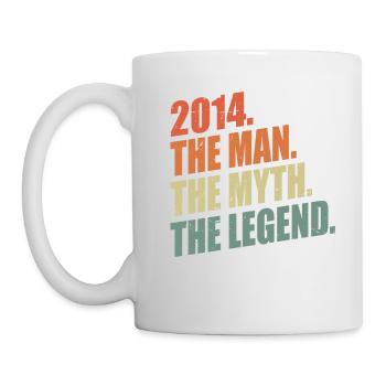 2014 Mann Mythos Legende Jahrgang Geburtstag - Mug blanc - blanc - Gauche