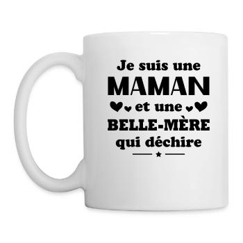Je suis une Maman et une belle mère qui déchire - Mug blanc - blanc - Gauche