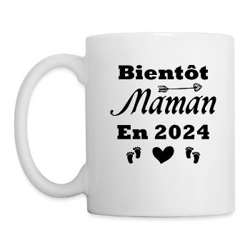 Bientôt future Maman 2024 - Mug blanc - blanc - Gauche