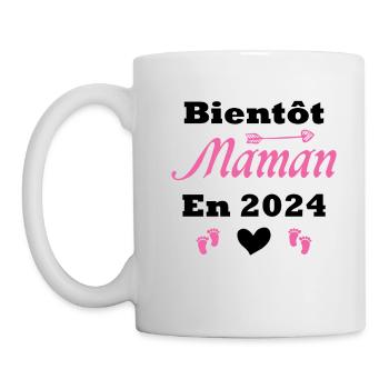 Bientôt future Maman 2024 - Mug blanc - blanc - Gauche