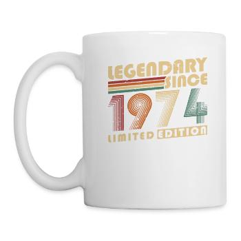 Legendary Since 1974 Vintage Birthday Gift - Mug - white - Left