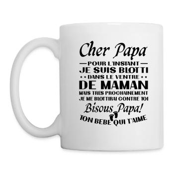Originelle Schwangerschaftsanzeige für werdende Väter - Tasse - Weiß - Links