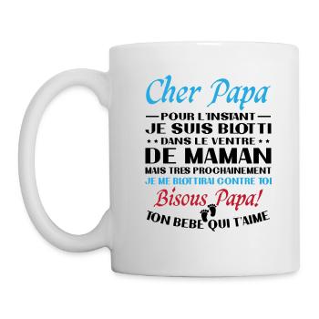 Originelle Schwangerschaftsanzeige für werdende Väter - Tasse - Weiß - Links