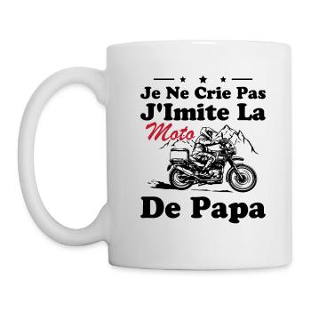 I'm not yelling I'm imitating dad's motorcycle humor - Mug - white - Left