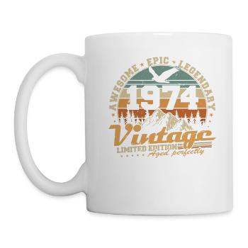 Vintage 1974 Vintage Retro Birthday Gift - Mug - white - Left