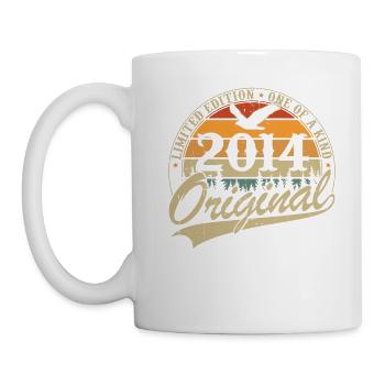 Vintage 2014 Original Birthday Retro Gift - Mug - white - Left