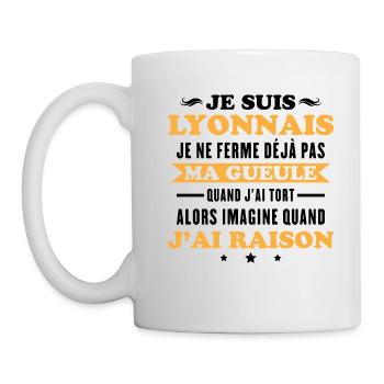 Humour Lyonnais je ne ferme pas ma gueule - Mug blanc - blanc - Gauche