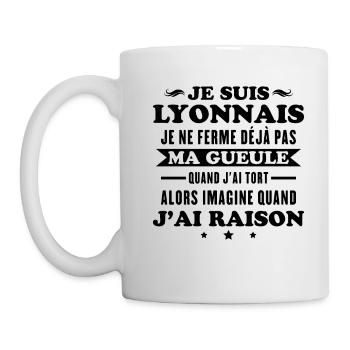 Humour Lyonnais je ne ferme pas ma gueule - Mug blanc - blanc - Gauche