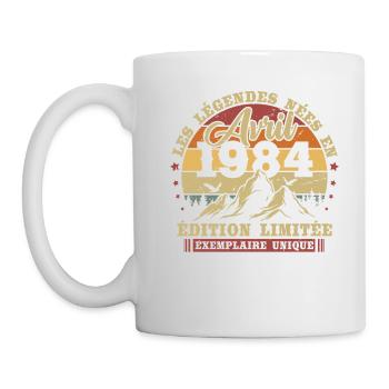 Vintage April 1984 Retro Birthday Gift - Mug - white - Left