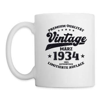 90ème Anniversaire Homme Mars Vintage 1934 - Mug blanc - blanc - Gauche
