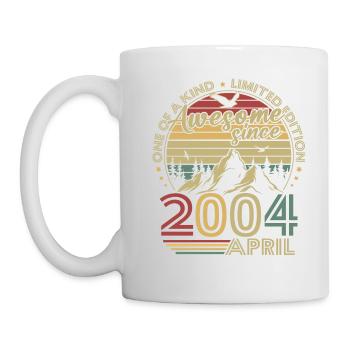 Jahrgang April 2004 Retro Geburtstagsgeschenk - Tasse - Weiß - Links