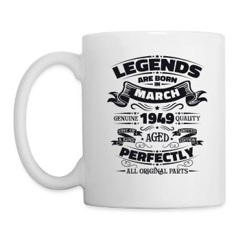 75th birthday Legendary since March Born in 1949 - Mug - white - Left