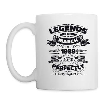 35th Birthday Legendary Since March Born in 1989 - Mug - white - Left