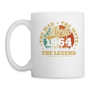 Vintage April 1964 60th Anniversary Gift - Mug - white - Left