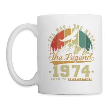 Vintage 1974 Man Myth Legend Birthday Retro - Mug - white - Left