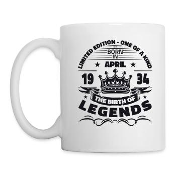 90e anniversaire homme légendaire avril Vintage 1934 - Mug blanc - blanc - Gauche