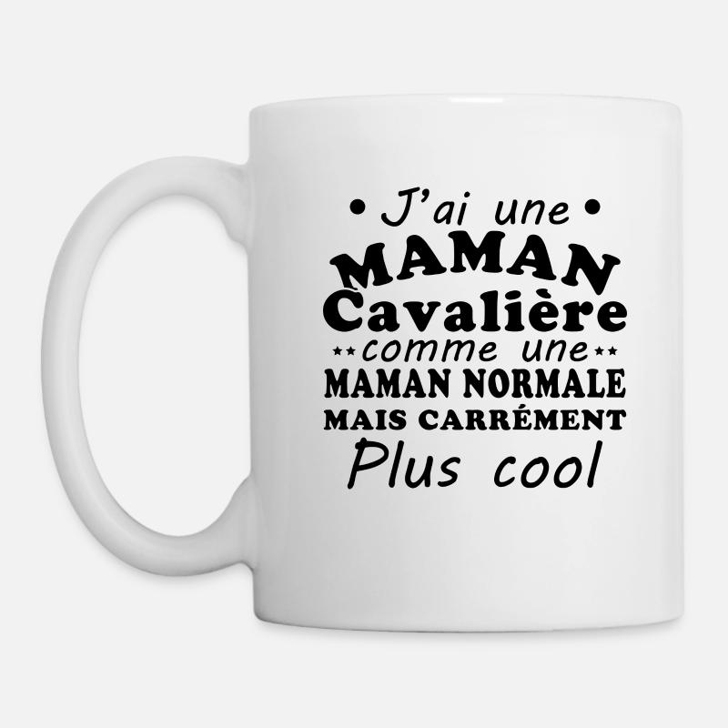 J'ai une maman cavalière - Mug blanc - blanc
