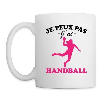 Je peux pas j'ai Handball - Mug blanc - blanc - Gauche
