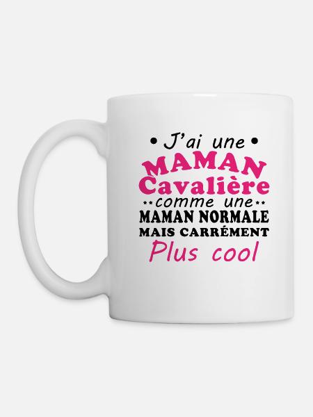 J'ai une maman cavalière - Mug blanc - blanc