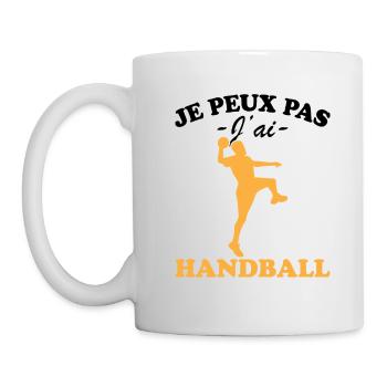 Je peux pas j'ai Handball - Mug blanc - blanc - Gauche