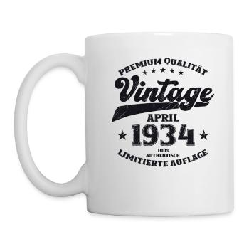 90e anniversaire mari avril Vintage 1934 Vintage - Mug blanc - blanc - Gauche